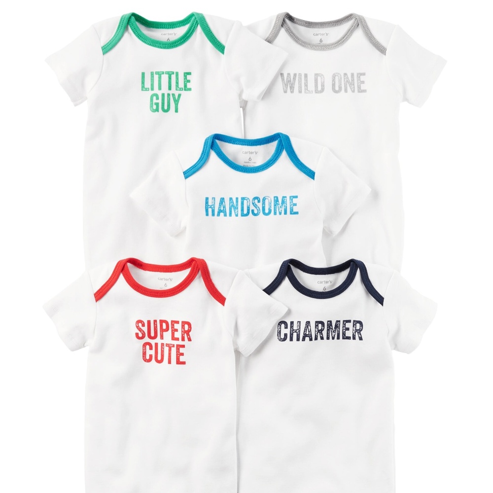 Carter's Baby Boy's 5pc Short Sleeve Bodysuit Set